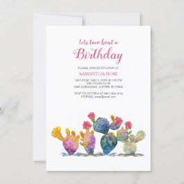 Festive Cactus Fiesta Invitation Anniversaire