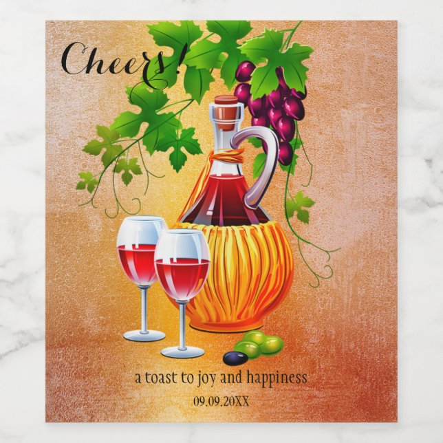 Festive Cheers Celebration Vin Étiquette (Étiquettes simples)