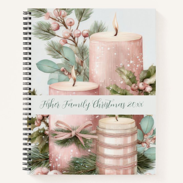 Festive Christmas Candles Memory  Notizbuch (Vorderseite)