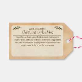 Festive Christmas Cookie Mix Personalized Beige Geschenkanhänger