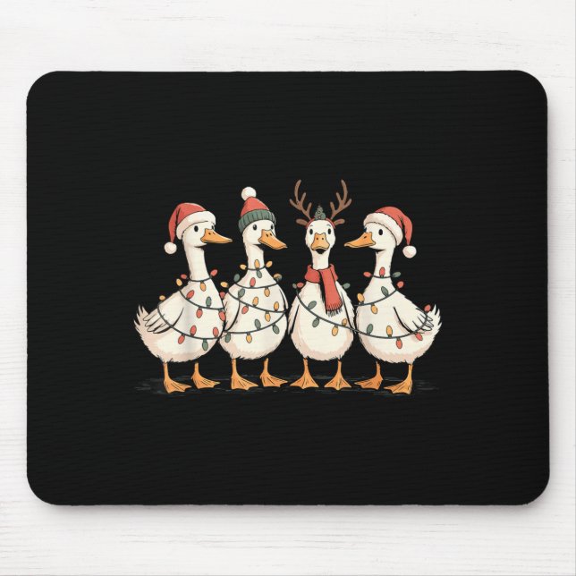 Festive Christmas Ducks Decorative Jolly Xmas Holi Mousepad (Vorne)