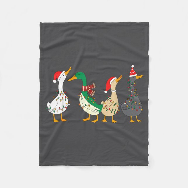 Festive Christmas Ducks Decorative Xmas Lights San Fleecedecke (Vorderseite)