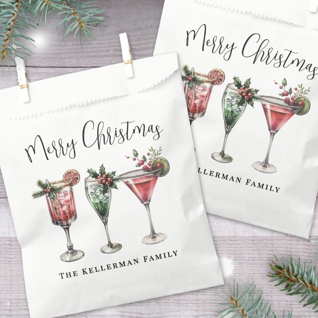 Festive Christmas Geschenktütchen (Festive Merry Christmas Cocktail Favor Bag)