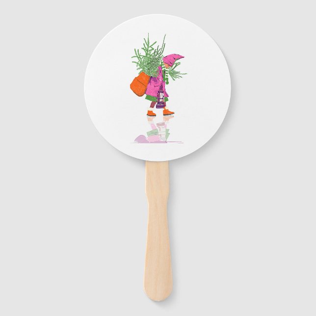 Festive Christmas Gnome Party Fans Set of Deco Fächer (Vorderseite)