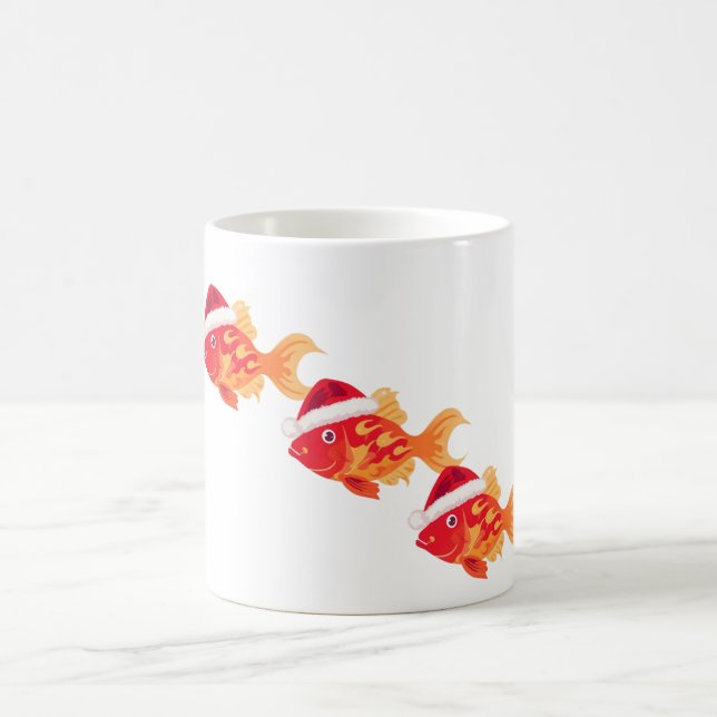 Festive Christmas Goldfish – Cute Holiday Fish Kaffeetasse (Mittel)