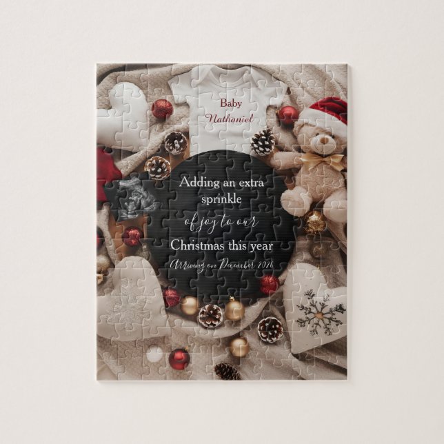 festive Christmas holiday Pregnancy Announcement (Vertikal)