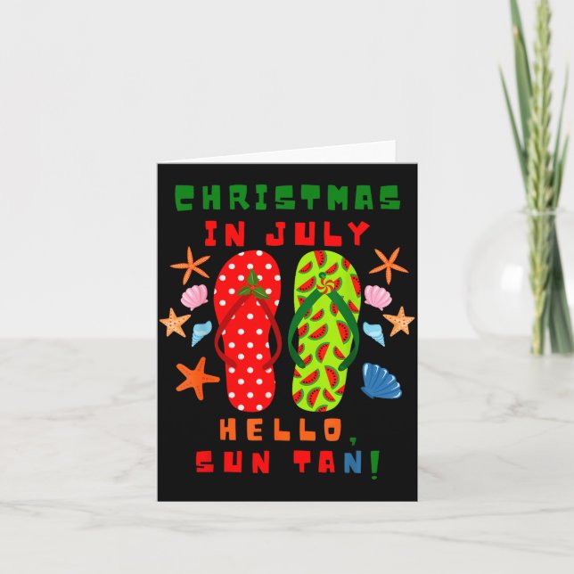 Festive Christmas In July Flip Flop Summer Beach F Karte (Vorderseite)