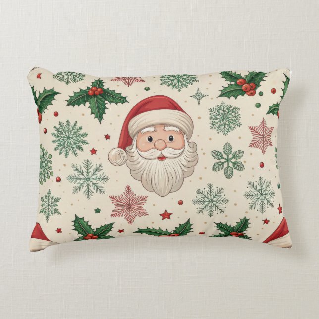 Festive Christmas Lumbar Pillow – Cheerful Holiday Dekokissen (Vorderseite)