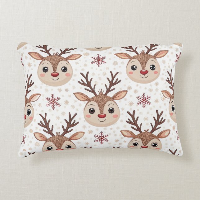 Festive Christmas Lumbar Pillow – Cheerful Holiday Dekokissen (Vorderseite)