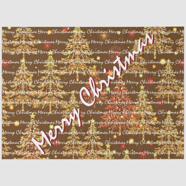 Festive Christmas Luxury Christmas Trees Seidenpapier (Vorderseite)