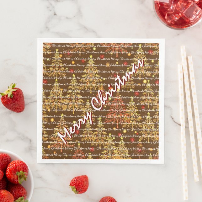 Festive Christmas Luxury Christmas Trees Serviette (Beispiel)