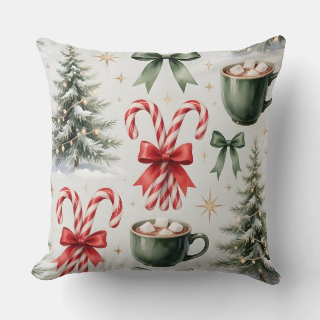 Festive Christmas Mug & Candy Cane Pillow Kissen (Vorderseite)