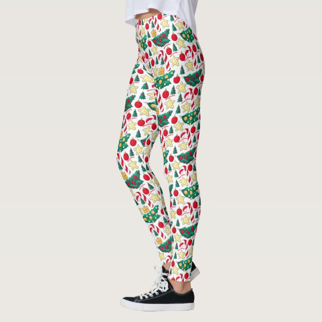 Festive Christmas Pattern Leggings (Gauche)