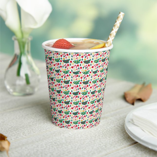 Festive Christmas Pattern Paper Cup Pappbecher (In Situ)