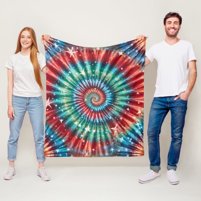 Festive Christmas Tie Dye Spiral Fleecedecke (Beispiel)