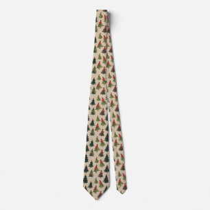 Festive Christmas Tree Repeating Pattern Krawatte