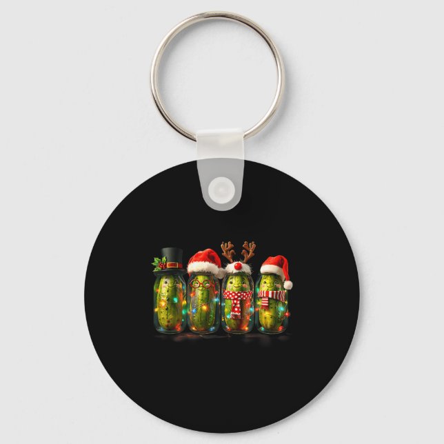 Festive Ckle Jar Meme Christmas Lights Santa Hat X Schlüsselanhänger (Vorderseite)