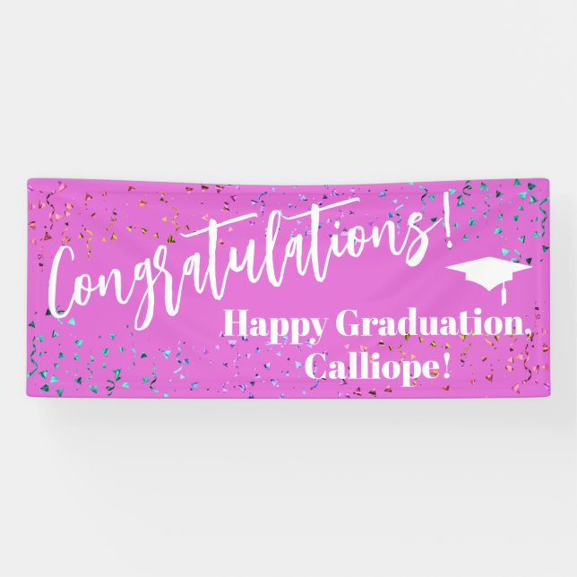 Festive Confetti Herzlichen Glückwunsch Graduate Banner (Horizontal)