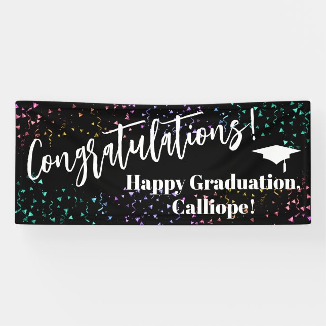 Festive Confetti Herzlichen Glückwunsch Graduate Banner (Horizontal)