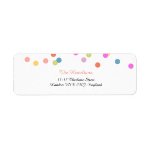 Festive Confetti Hochzeiten Rücksendeadressen-Aufk