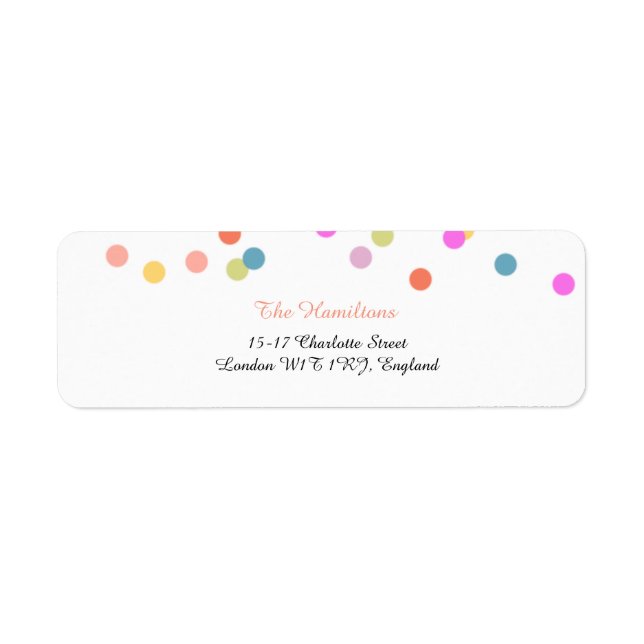 Festive Confetti Hochzeiten Rücksendeadressen-Aufk (Vorne)