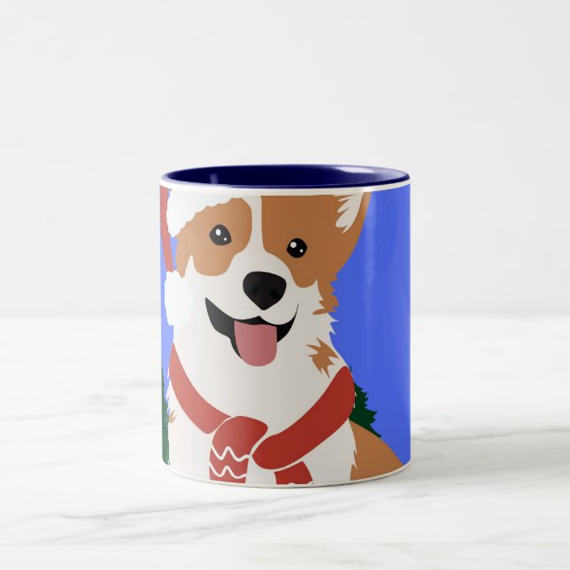 Festive Corgi Mug de vacances (Centre)