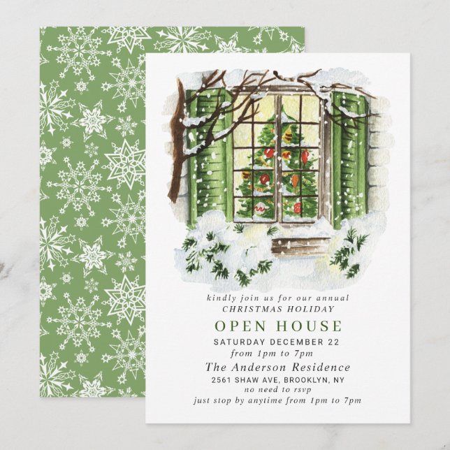 Festive Country House CHRISTMAS HOLIDAY BRUNCH Einladung (Vorne/Hinten)