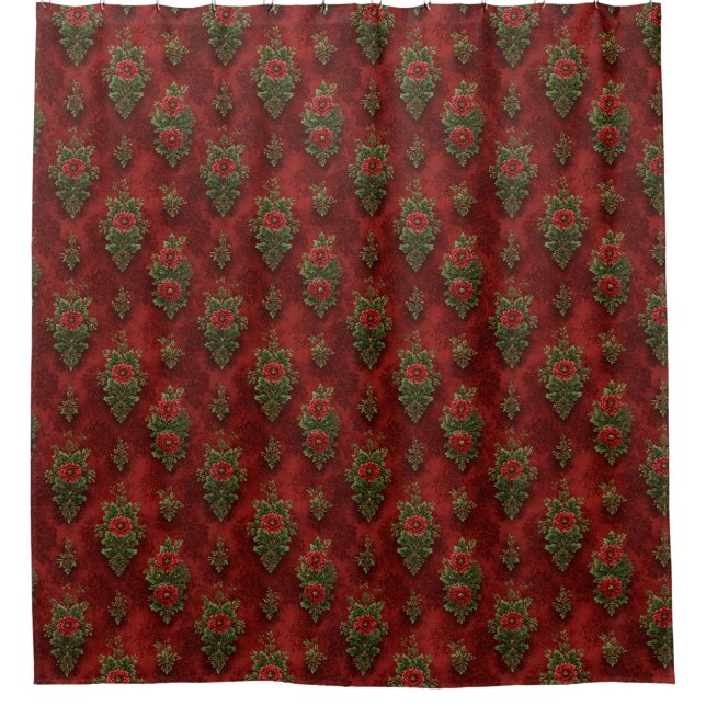 Festive Damask  Duschvorhang (Vorderseite)