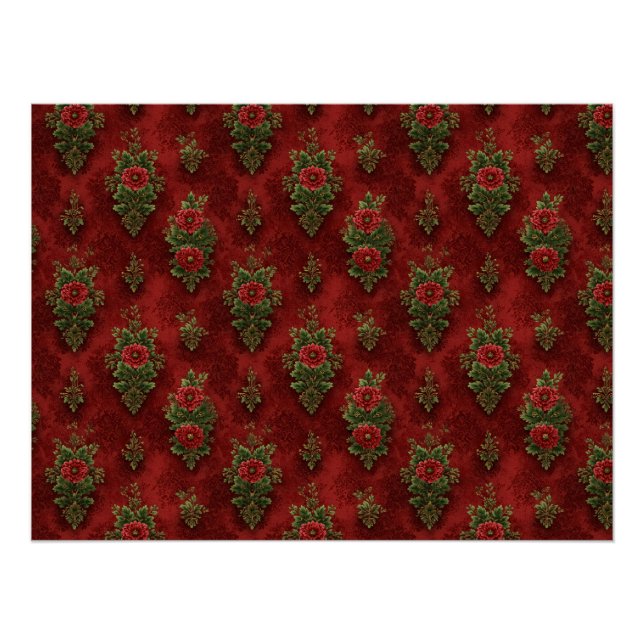 Festive Damask  Poster (Vorderseite)