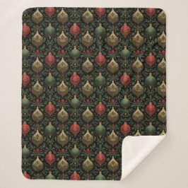 Festive Damask Sherpadecke