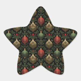 Festive Damask Stern-Aufkleber