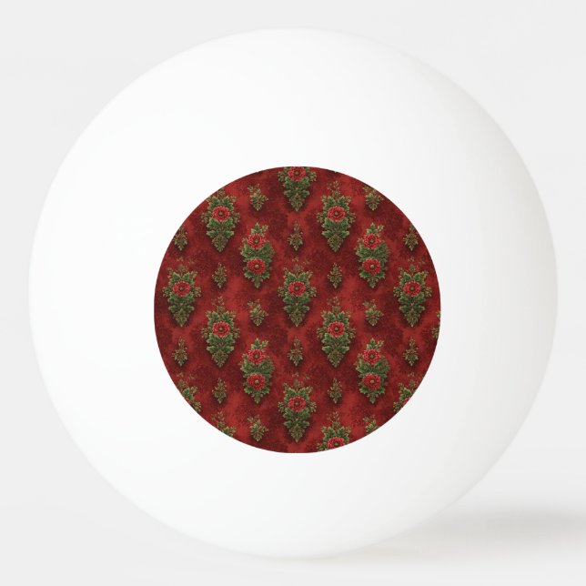 Festive Damask  Tischtennisball (Vorderseite)