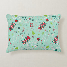 Festive Design with Trees, Reindeer & Snowflakes Dekokissen
