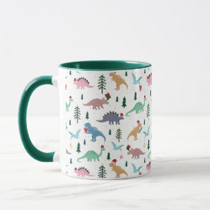 Festive Dinosaurier Weihnachtsmuster Tasse