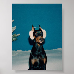 Festive Doberman Poster