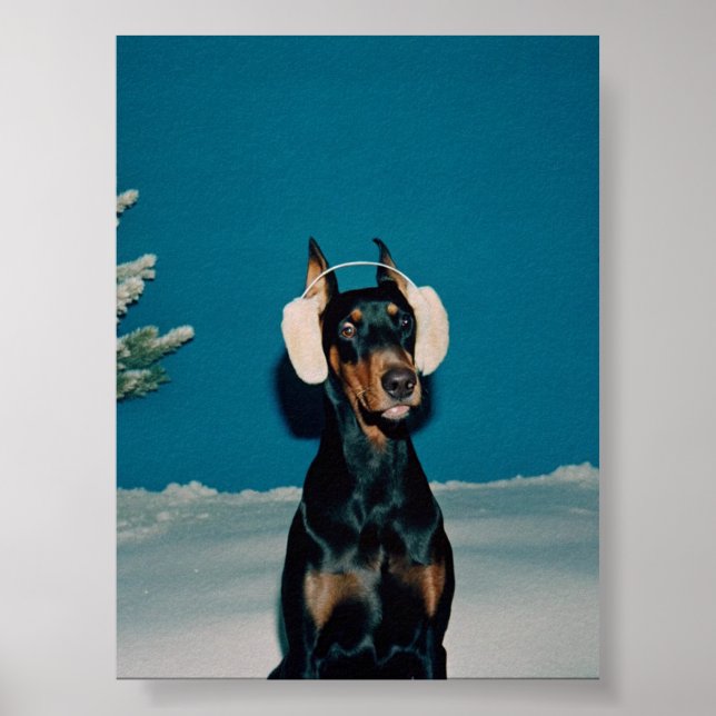 Festive Doberman Poster (Vorne)