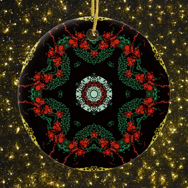 Festive Dot Mandala Keramik Ornament (Von Creator hochgeladen)