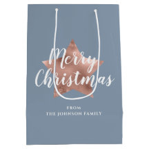 Festive Dusty Blue Star Frohe Weihnachten