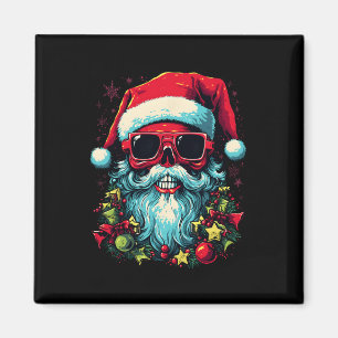 Festive Edge Edgy Weihnachts Skull Grafik Design Magnet