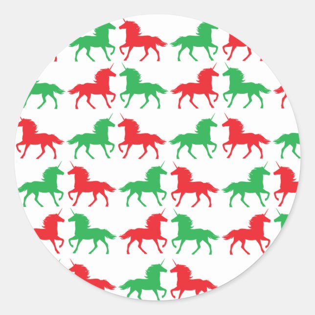 Festive Einhornkleber Runder Aufkleber (Vorderseite)