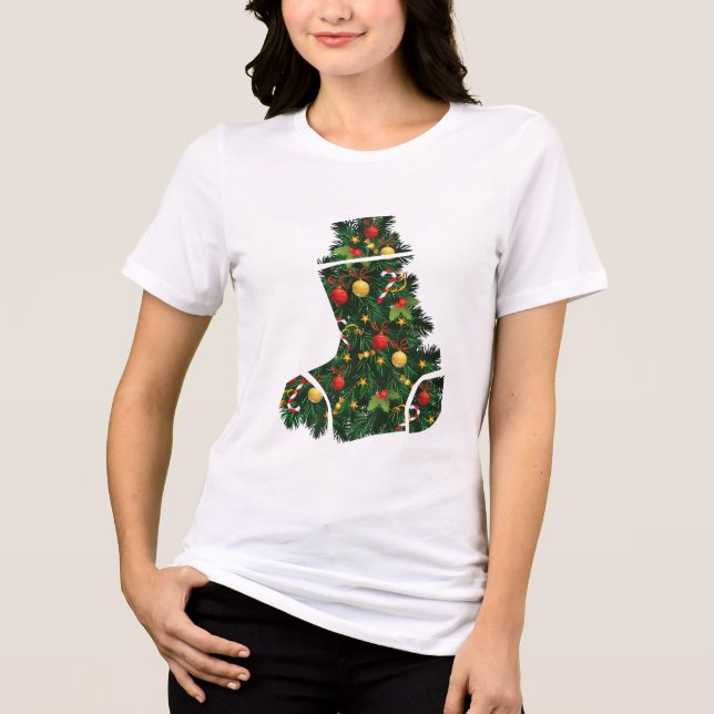 Festive Evergreen Char Tri-Blend Shirt (Vorderseite)