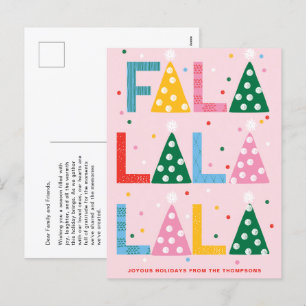 Festive FA LA Joyous Christmas Carte postale