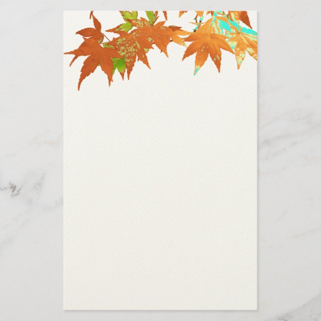 Festive Fall Gold japanische Ahorn Blätter Canopy Briefpapier (Vorderseite)
