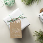 Festive Fern Typography Merry Christmas Geschenkanhänger<br><div class="desc">The gift of giving is made easy this holiday season with these unique and modern Christmas gift tags. The design features a festive typography script "Merry Christmas" with hanging fern leaves. Easily add your custom wording to these holiday gift tags by using the "Edit this design template" section, or click...</div>