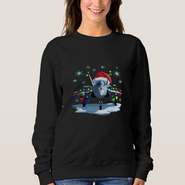 Festive Fighter Jet Christmas Tee — Santa Hat  (Vorderseite)