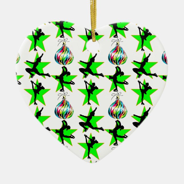 FESTIVE FIGURE SKATEN CHRISTMAS DESIGNS KERAMIKORNAMENT (Vorne)