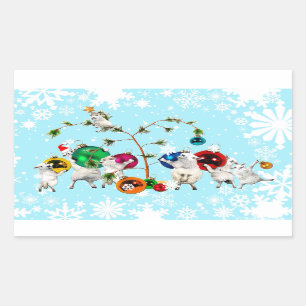 Festive Fleece Baubles up Sticker