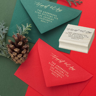 Festive Flora Happy Holidays Gold Tinte Gummistempel