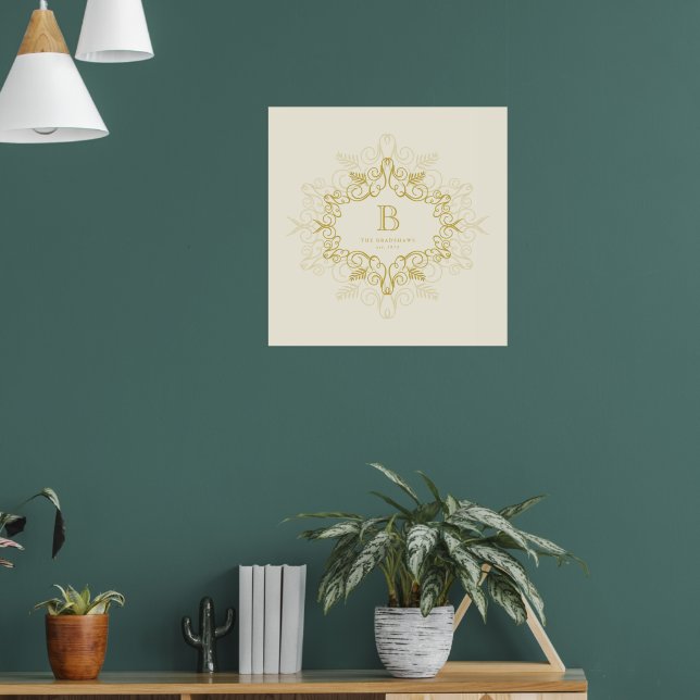 Festive Foliage Art Déco Cadre Monogram Holiday (Salon 1)
