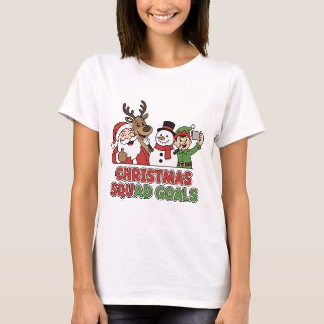 Festive Friends Selfie T-Shirt (Vorderseite)